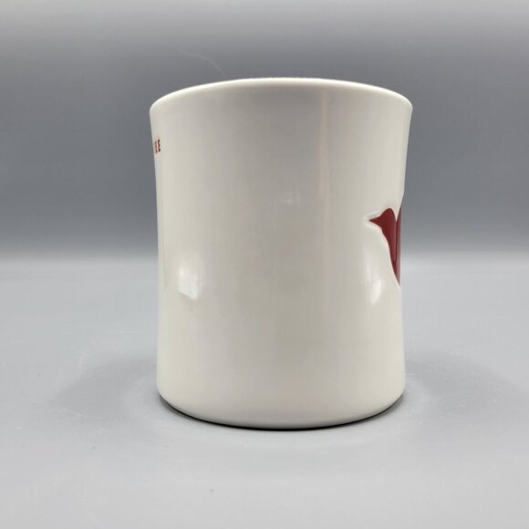 Starbucks Coffee Mug Cup White Red Flying Peace Bird Dove Design 2008 Edition - Picture 2 of 10